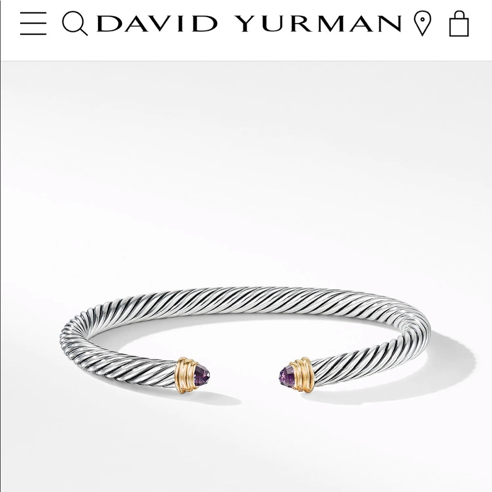 David Yurman 5mm Amethyst & 14k Gold Cuff